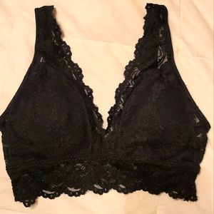 Black padded lace bra